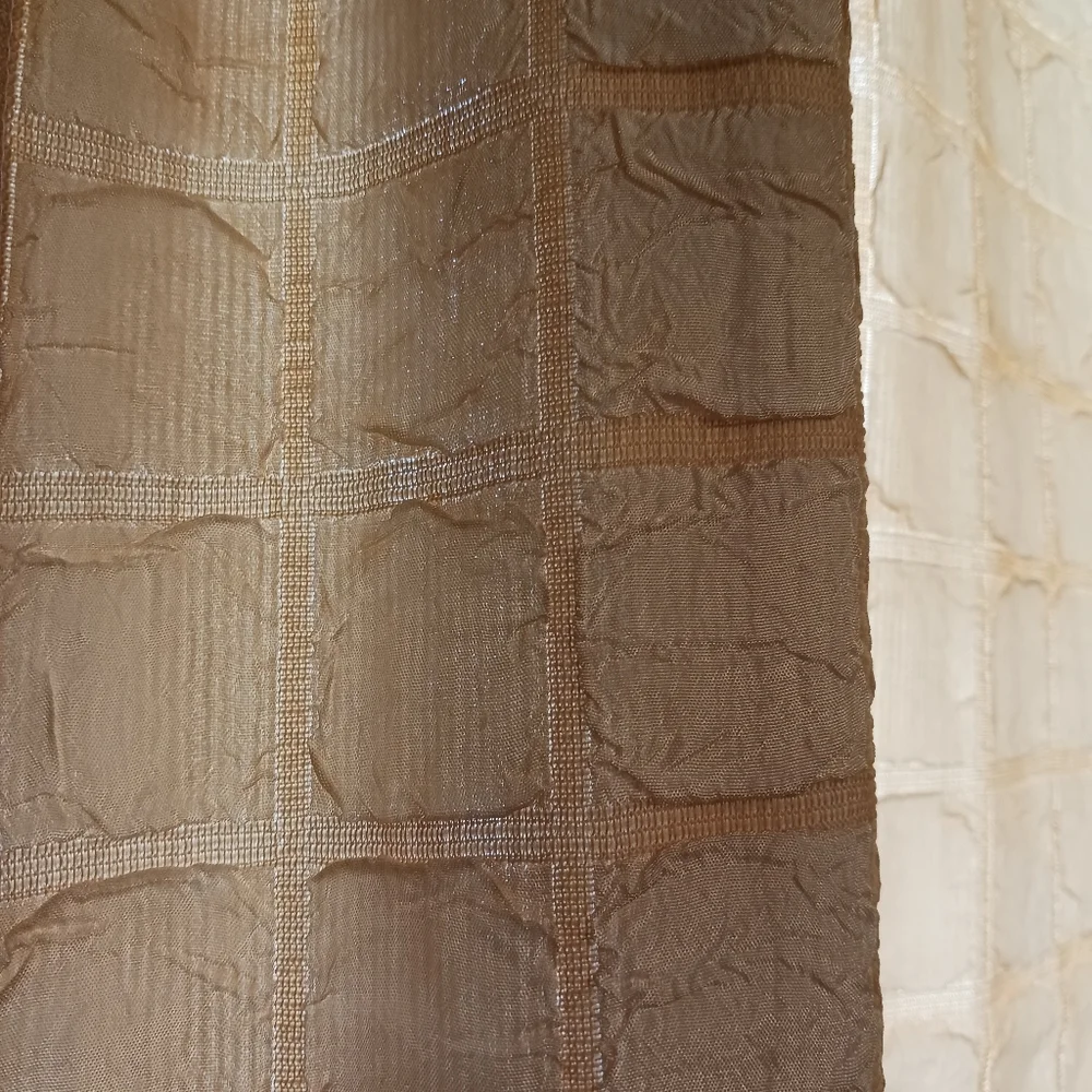 Curtains Vintage Handmade Textured Yellow Fabric MCM